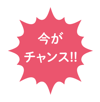今がチャンス!!